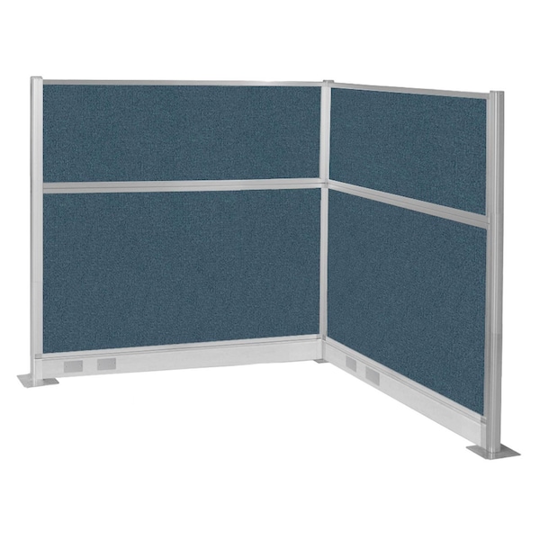 Pre-Configured Hush Panel Electric Cubicle (L Shape) 6' x 6' Caribbean Fabric
